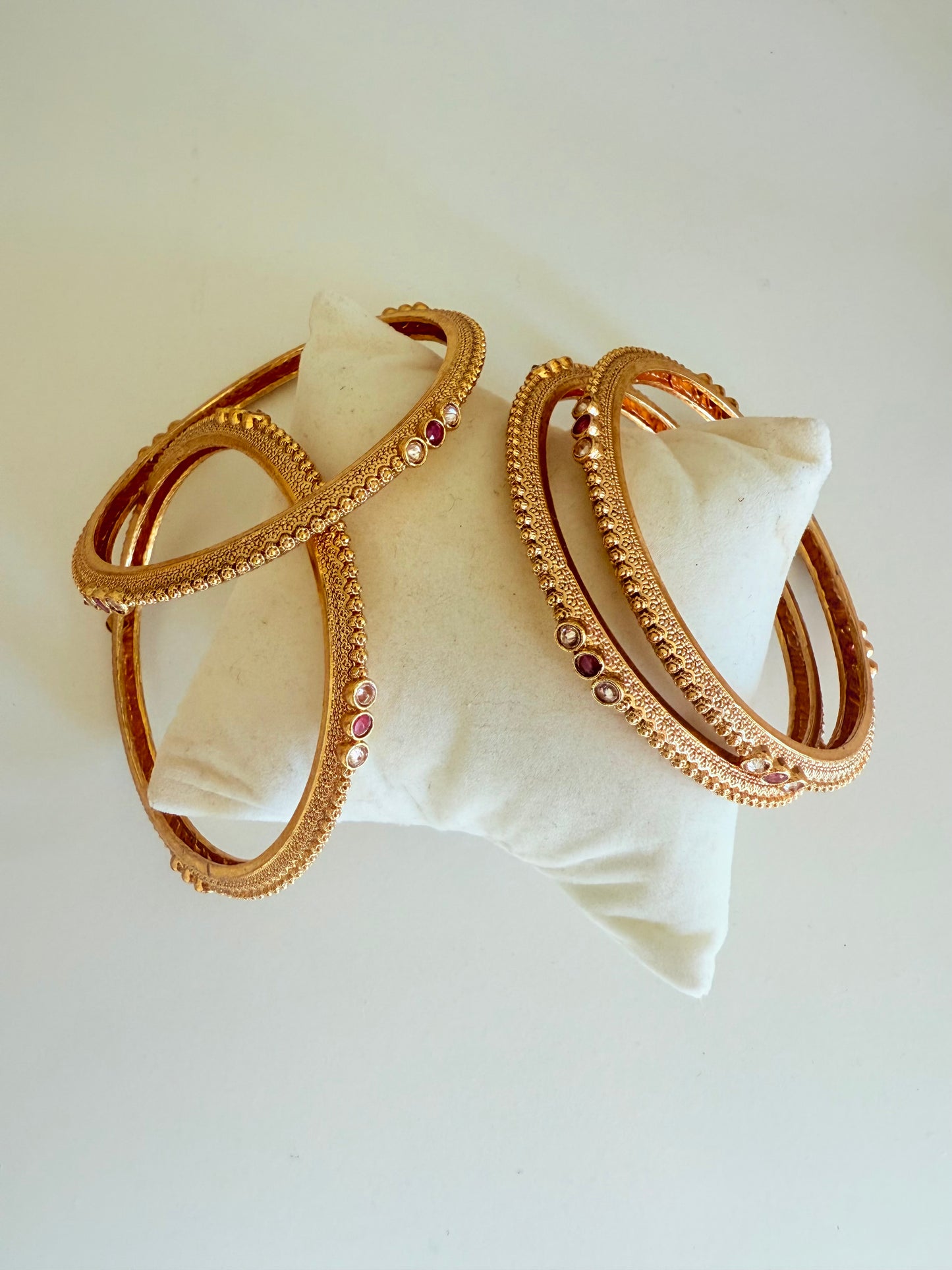 Gold Polished Antique Bangles
