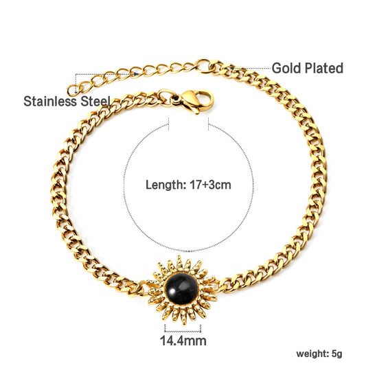 Black Drop Cut Bracelet