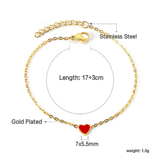 Dainty Red Heart Bracelet