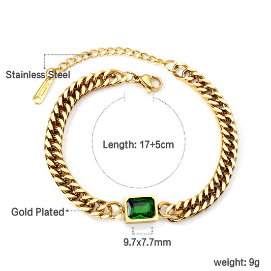Emerald Chain Bracelet
