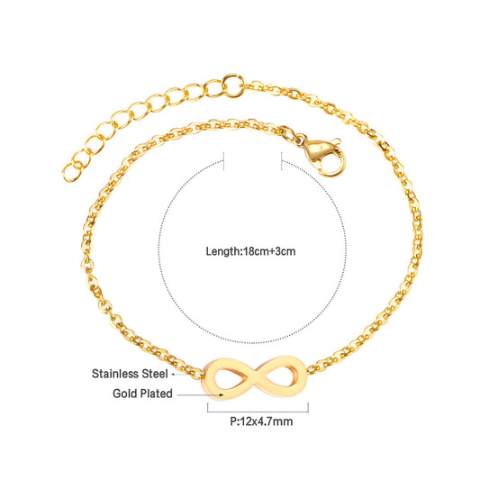 Gold Infinity Chain Bracelet