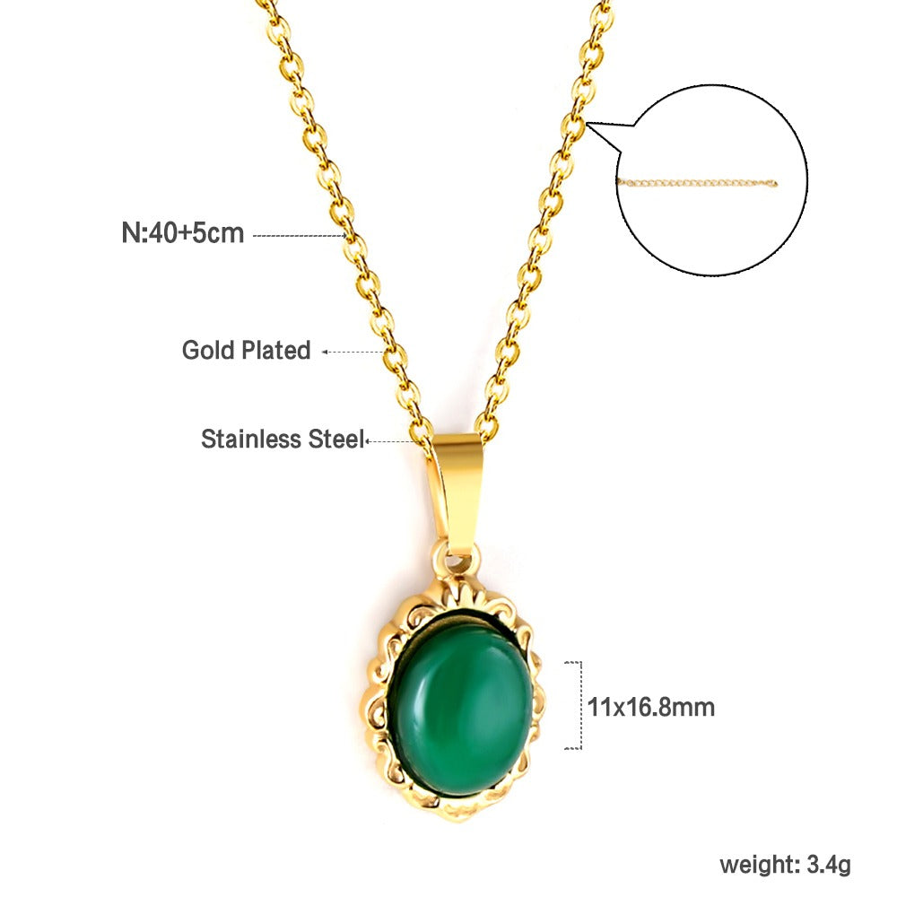 Vintage Green Gemstone Pendant