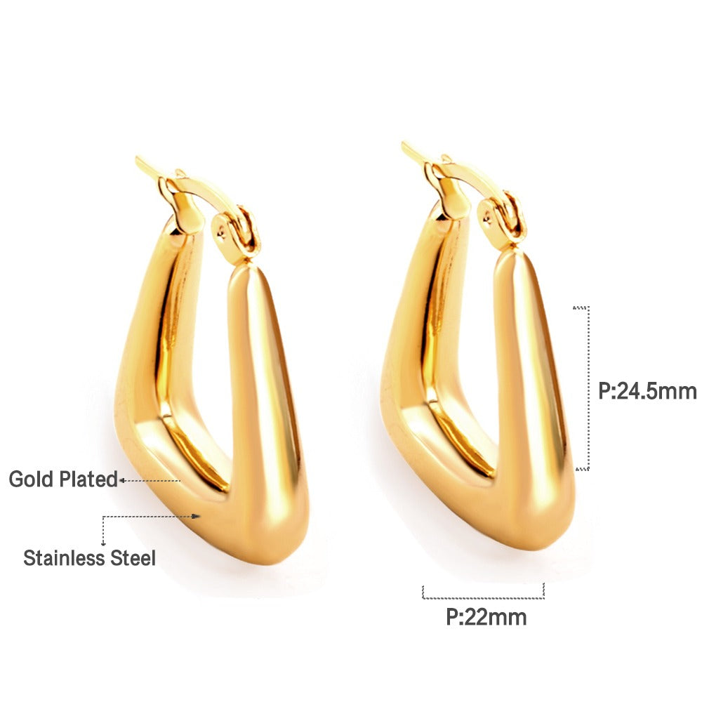 Rectangle Gold Hoops