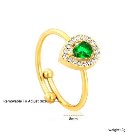 Oval Green Zircon Ring