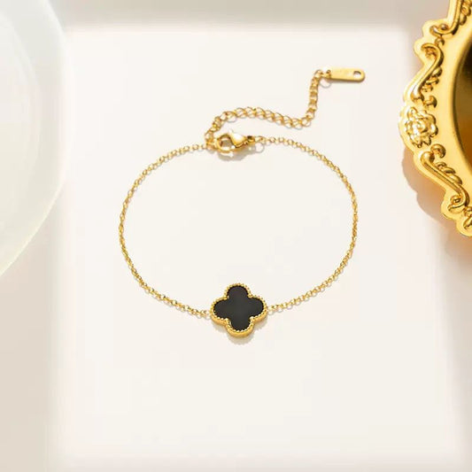 Single Black Clover Bracelet