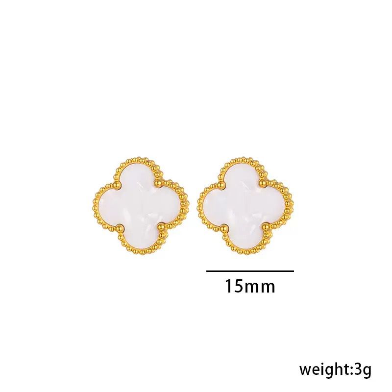 VC White Stud Earrings
