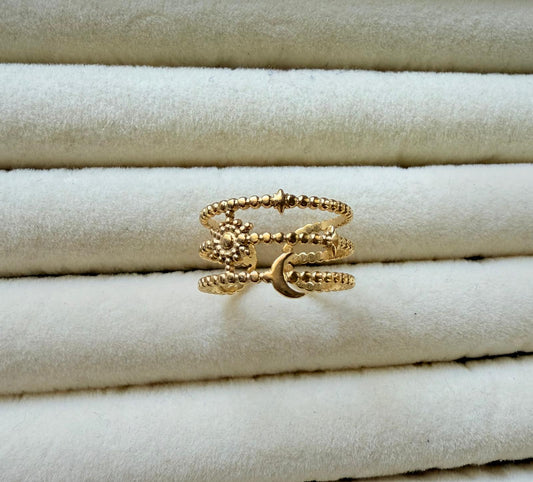Sun & Moon Triple Layer Ring