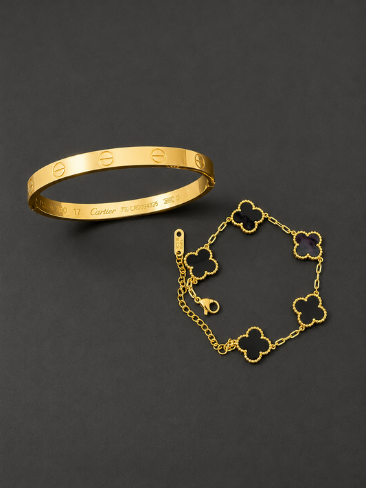 Black Clover & Love Bangle Duo