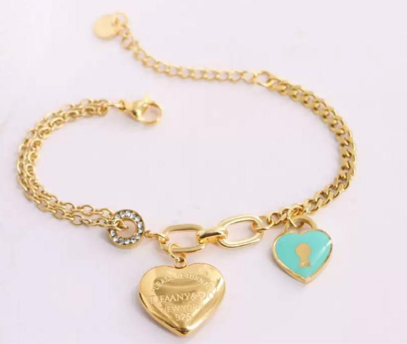 T&Co. Heart Charm Bracelet