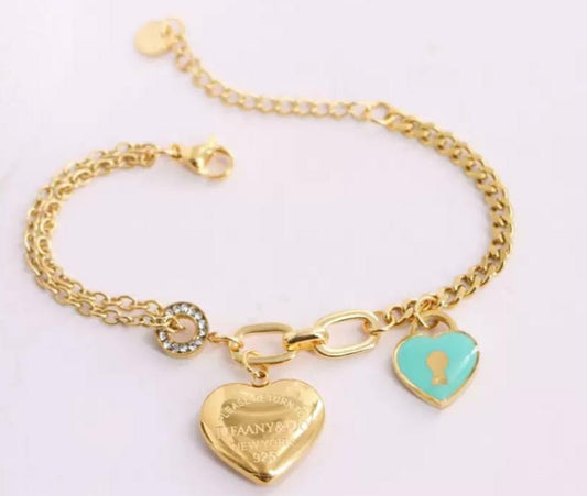 T&Co. Heart Charm Bracelet