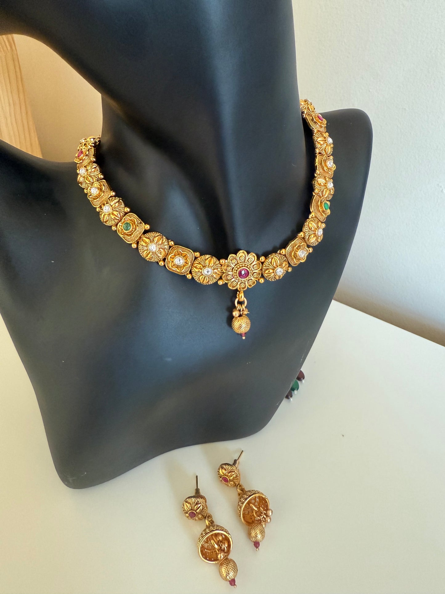 Gold Matte Finish Choker Set Multi