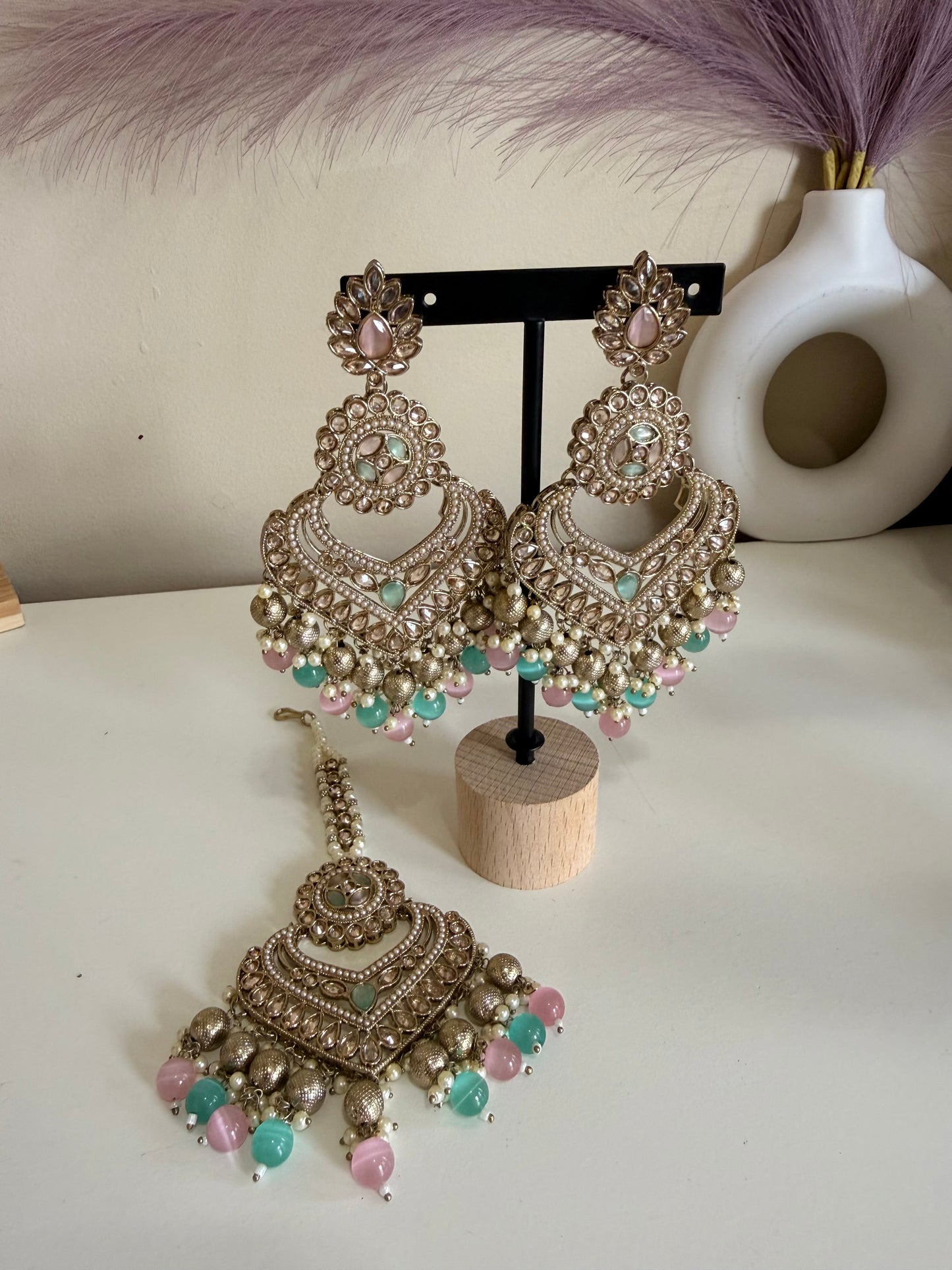 Earrings with Tikka Set