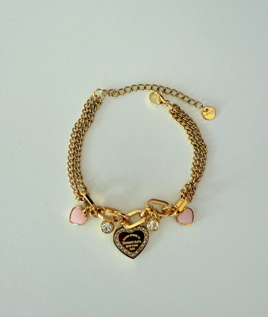 T&Co Pink Charms Bracelet