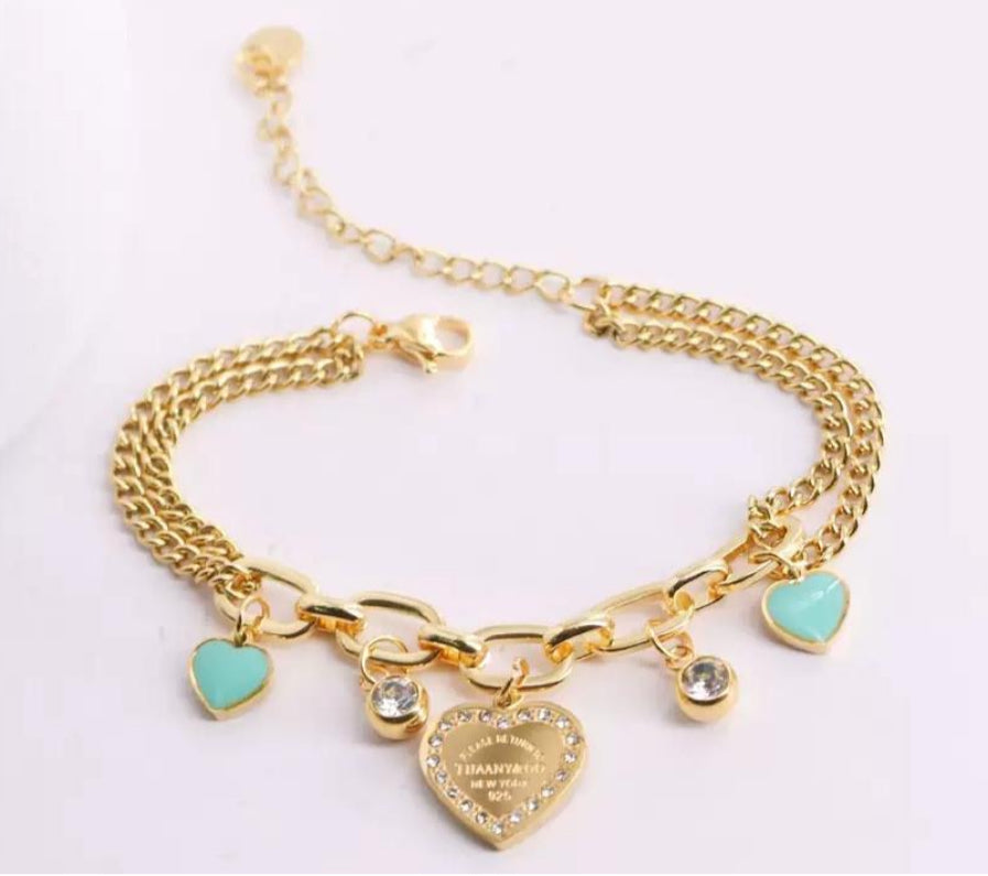 T&Co. Green Hearts Bracelet