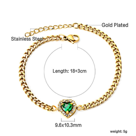 Green Heart Shaped Bracelet