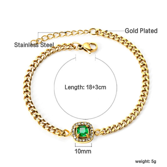 Green Square Shaped Bracelet