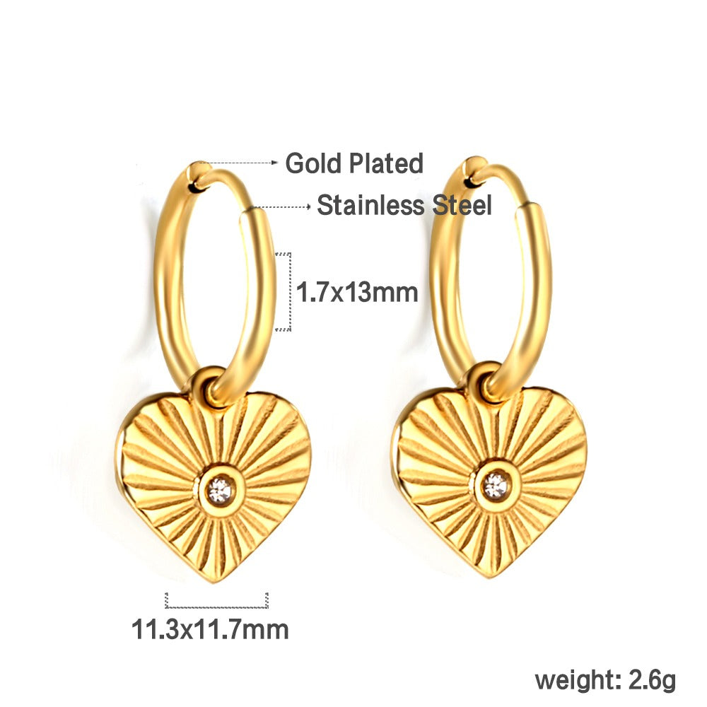 Heart Gold Hoops