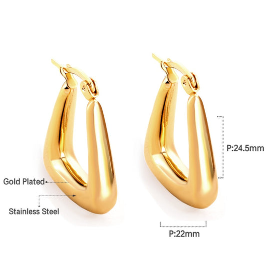 Rectangle Gold Hoops