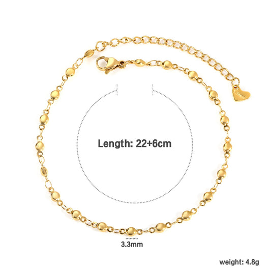 Gold Beaded Anklet