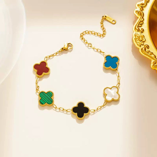 Multi Clover Chain Bracelet