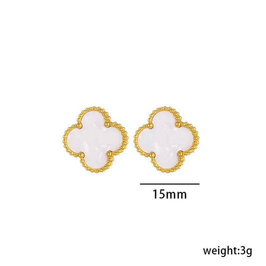 VC White Stud Earrings