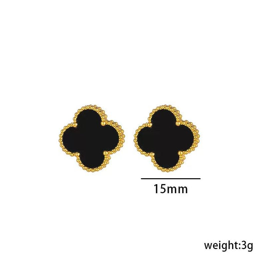 VC Black Stud Earrings