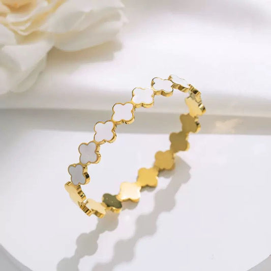 White Flower Bangle