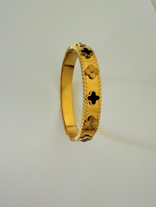 Black & Gold Bangle Bracelet